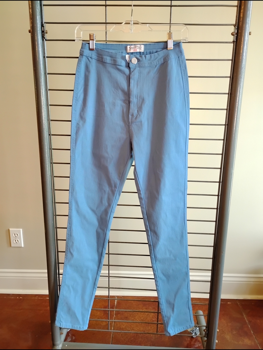 SWANK A Posh Light Blue Slim Chinos for Women‎ Size L